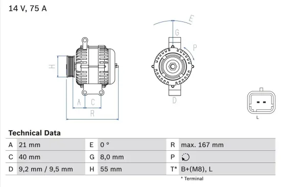 Generator 14 V BOSCH 0 986 080 220 Bild Generator 14 V BOSCH 0 986 080 220