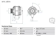 Generator 14 V BOSCH 0 986 080 270