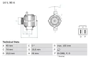 Generator 14 V BOSCH 0 986 080 320