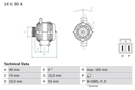 Generator 14 V BOSCH 0 986 080 320 Bild Generator 14 V BOSCH 0 986 080 320