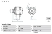 Generator 14 V BOSCH 0 986 080 390