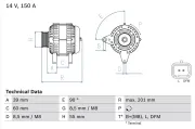 Generator 14 V BOSCH 0 986 080 400