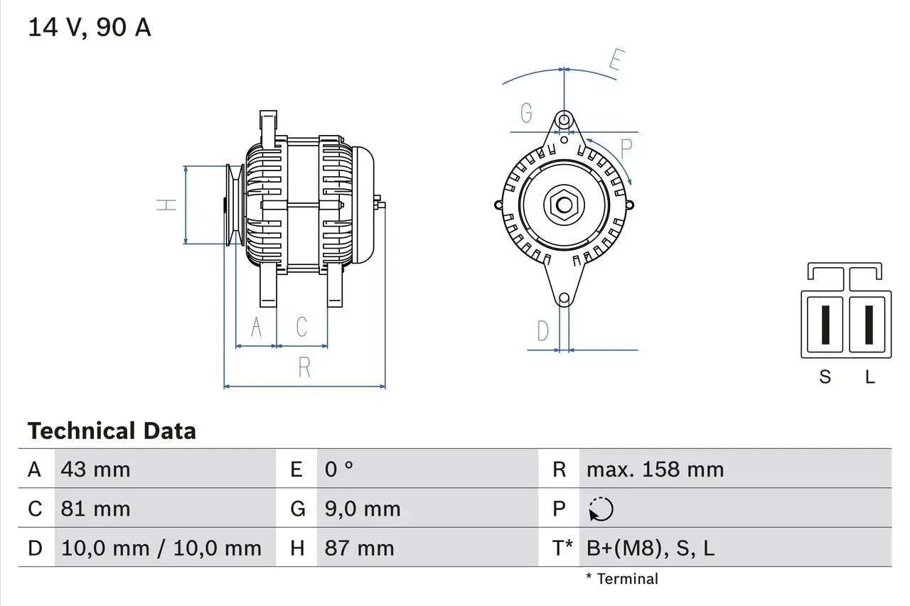 Generator 14 V BOSCH 0 986 080 430