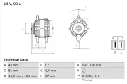 Generator 14 V BOSCH 0 986 080 430
