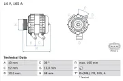 Generator 14 V BOSCH 0 986 080 440