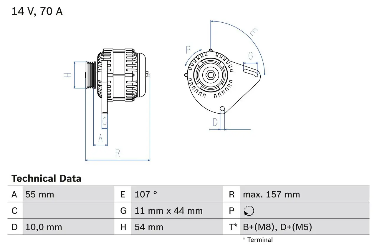 Generator 14 V BOSCH 0 986 080 490