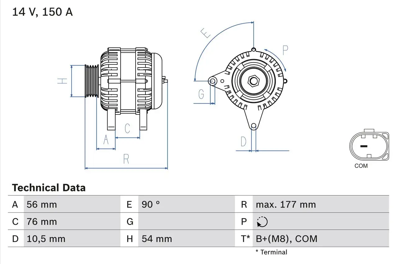 Generator 14 V BOSCH 0 986 080 580