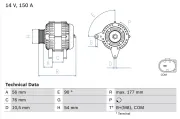 Generator 14 V BOSCH 0 986 080 580