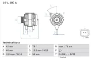 Generator 14 V BOSCH 0 986 080 660