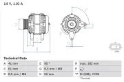 Generator 14 V BOSCH 0 986 080 710