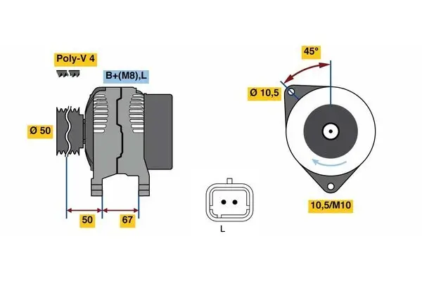 Generator 14 V BOSCH 0 986 080 720
