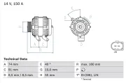 Generator 14 V BOSCH 0 986 080 810