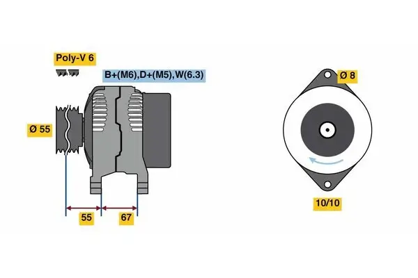 Generator 14 V BOSCH 0 986 080 900