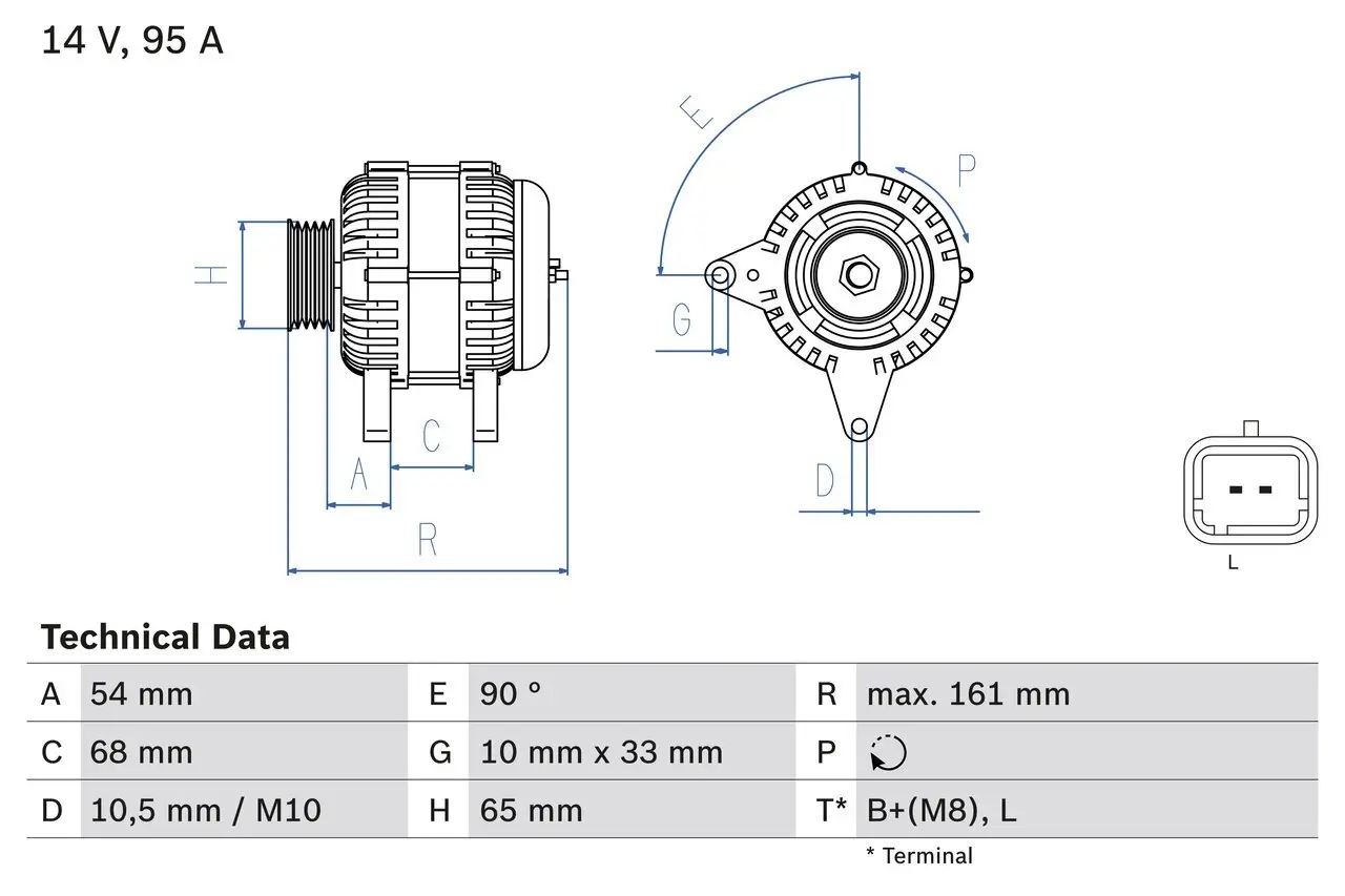 Generator 14 V BOSCH 0 986 080 960