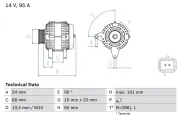 Generator 14 V BOSCH 0 986 080 960