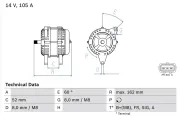 Generator 14 V BOSCH 0 986 081 090