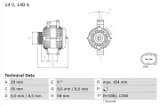 Generator 14 V BOSCH 0 986 081 370