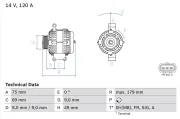 Generator 14 V BOSCH 0 986 081 700