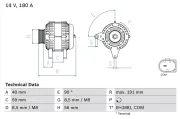 Generator 14 V BOSCH 0 986 081 890