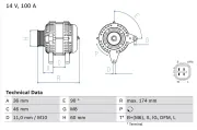 Generator 14 V BOSCH 0 986 082 060