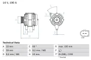 Generator 14 V BOSCH 0 986 082 140