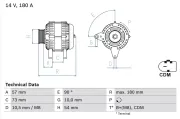 Generator 14 V BOSCH 0 986 082 200