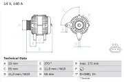 Generator 14 V BOSCH 0 986 082 290