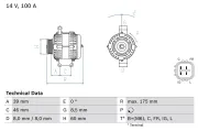 Generator 14 V BOSCH 0 986 082 420