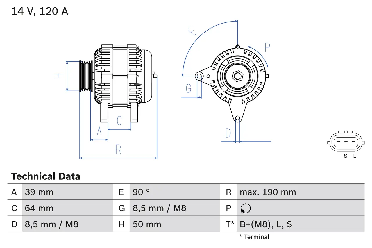 Generator 14 V BOSCH 0 986 082 440
