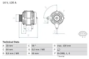 Generator 14 V BOSCH 0 986 082 440