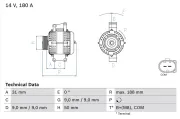 Generator 14 V BOSCH 0 986 082 500