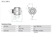 Generator 14 V BOSCH 0 986 082 620