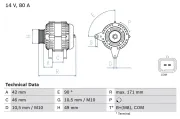 Generator 14 V BOSCH 0 986 082 740