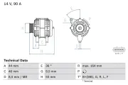 Generator 14 V BOSCH 0 986 082 750