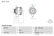 Generator 14 V BOSCH 0 986 082 830