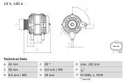 Generator 14 V BOSCH 0 986 083 050