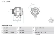 Generator 14 V BOSCH 0 986 083 070