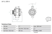 Generator 14 V BOSCH 0 986 083 150