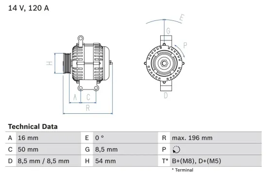 Generator 14 V BOSCH 0 986 083 180 Bild Generator 14 V BOSCH 0 986 083 180