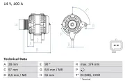 Generator 14 V BOSCH 0 986 083 200