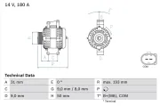 Generator 14 V BOSCH 0 986 083 220