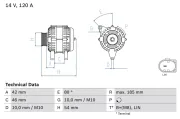 Generator 14 V BOSCH 0 986 083 260