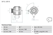 Generator 14 V BOSCH 0 986 083 270