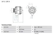 Generator 14 V BOSCH 0 986 083 300