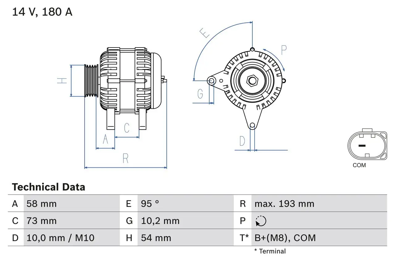 Generator 14 V BOSCH 0 986 083 330