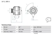 Generator 14 V BOSCH 0 986 083 330