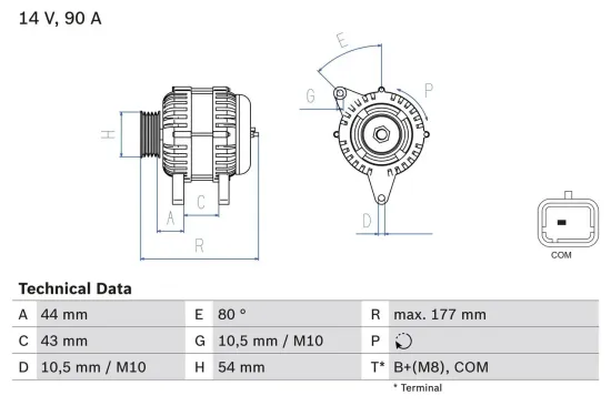 Generator 14 V BOSCH 0 986 083 390 Bild Generator 14 V BOSCH 0 986 083 390