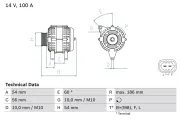 Generator 14 V BOSCH 0 986 083 400