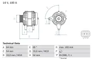 Generator 14 V BOSCH 0 986 083 410