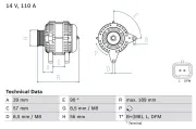 Generator 14 V BOSCH 0 986 083 440